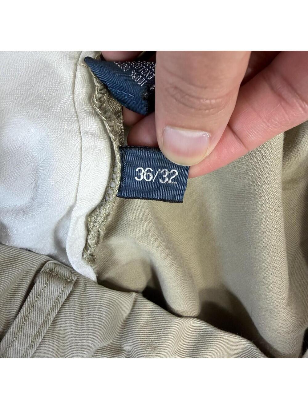 Vintage Polo Ralph Lauren Ethan Chino Pants Mens 36x32 Beige Pleated Classic - Picture 6 of 8